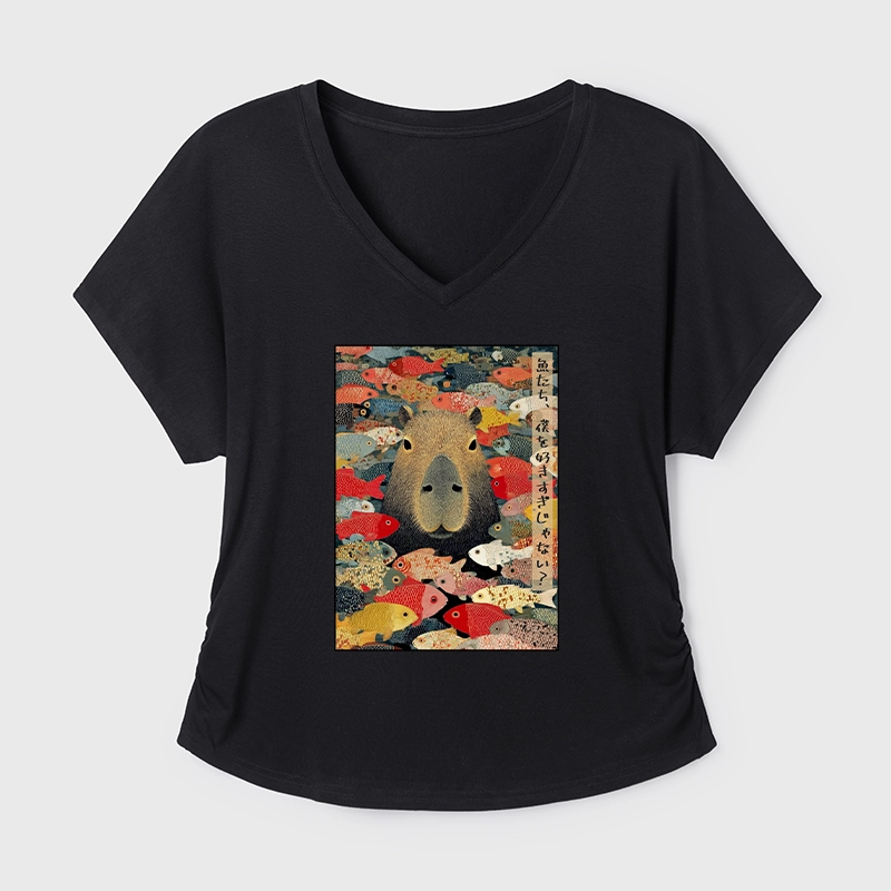 Tokyo-Tiger Am I Too Lovable? Modal Dolman Sleeve T-Shirt