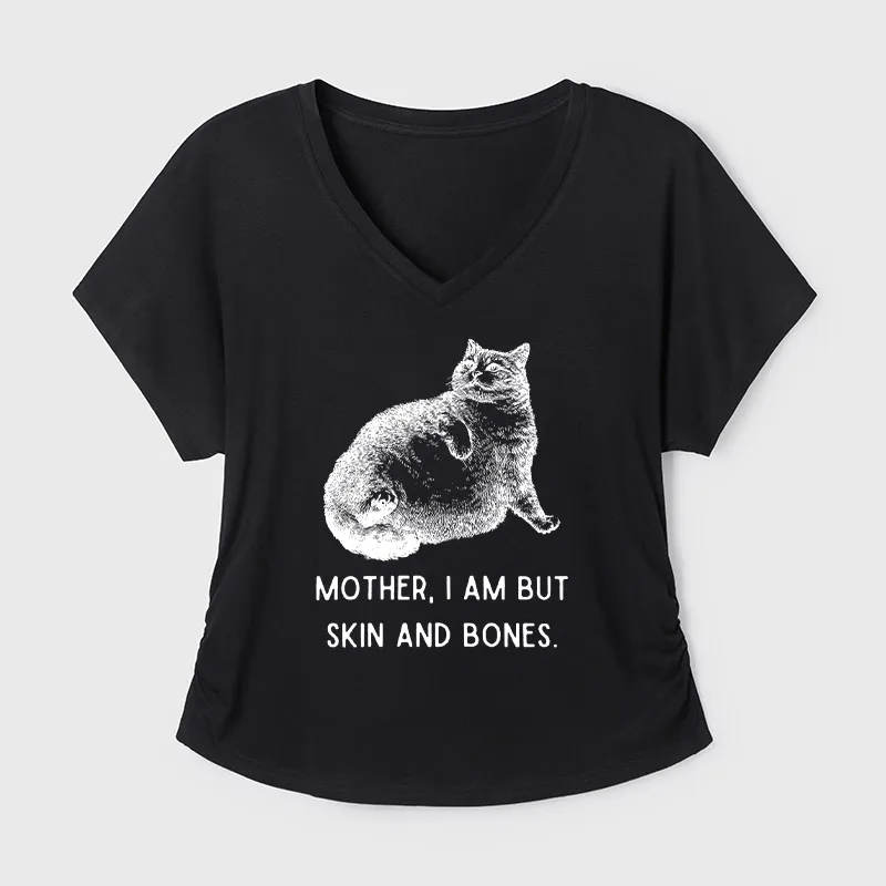 Tokyo-Tiger Skin & Bones Cat Modal Dolman Sleeve T-Shirt