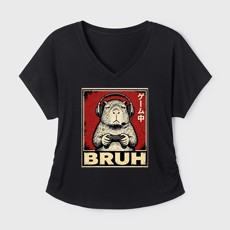 Tokyo-Tiger Funny Capybara Playing Games Modal Dolman Sleeve T-Shirt