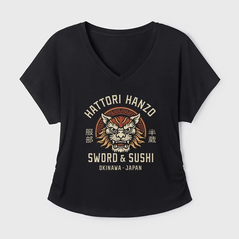Tokyo-Tiger Hattori Lion Japanese Samurai Modal Dolman Sleeve T-Shirt Sale