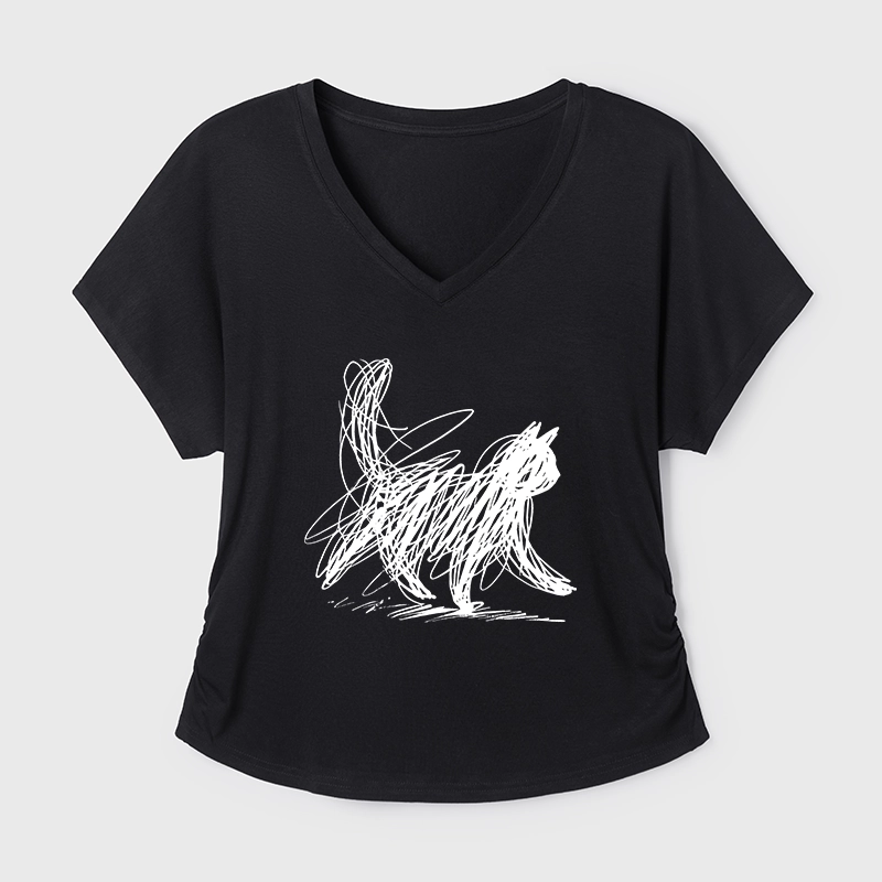 Tokyo-Tiger Minimalist Cat Art Modal Dolman Sleeve T-Shirt