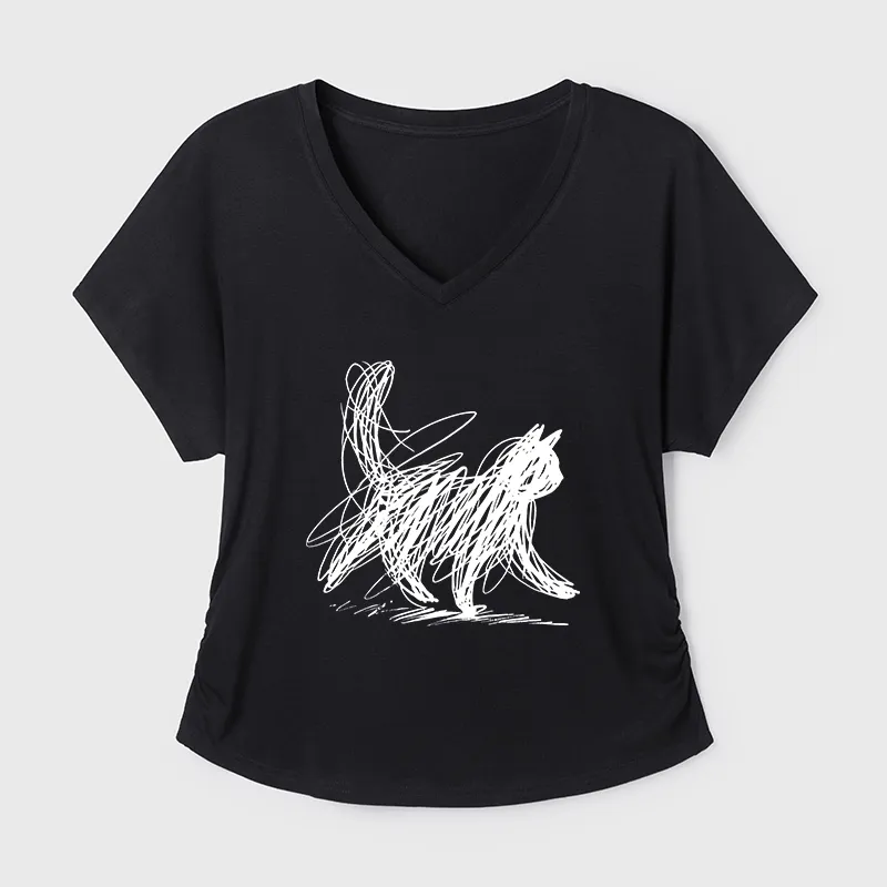 Tokyo-Tiger Minimalist Cat Art Modal Dolman Sleeve T-Shirt