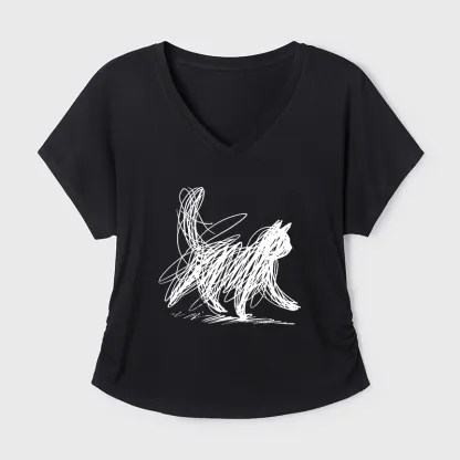 Tokyo-Tiger Minimalist Cat Art Modal Dolman Sleeve T-Shirt