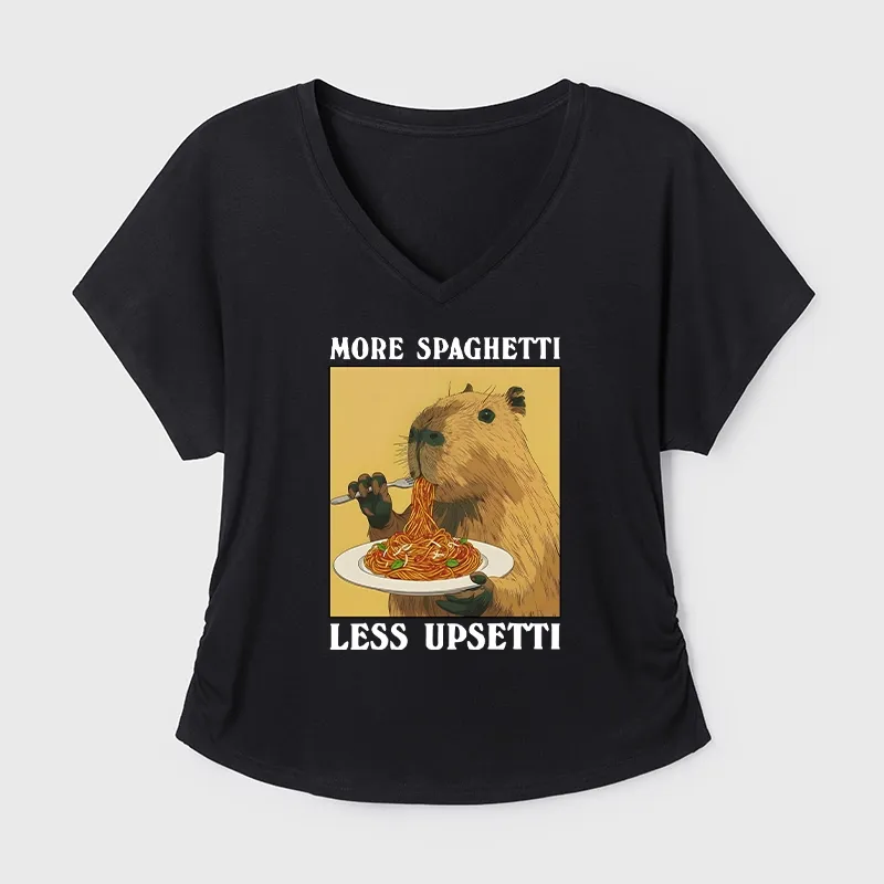 Tokyo-Tiger Capybara Eating Pasta Modal Dolman Sleeve T-Shirt