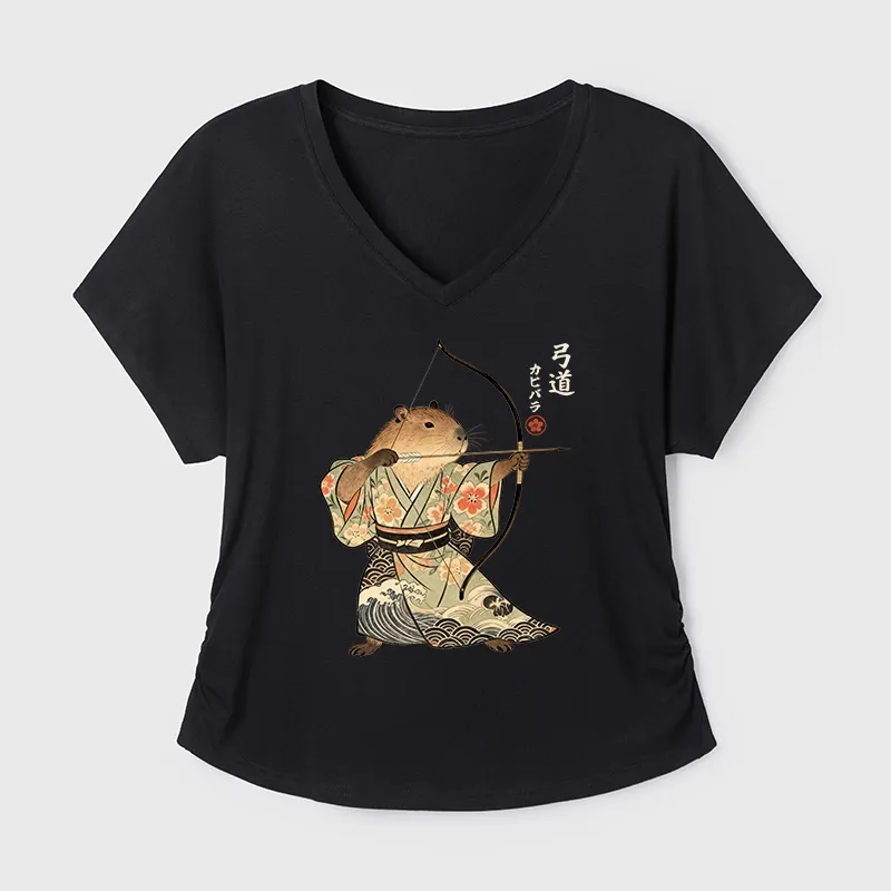 Tokyo-Tiger Capybara Archery Modal Dolman Sleeve T-Shirt