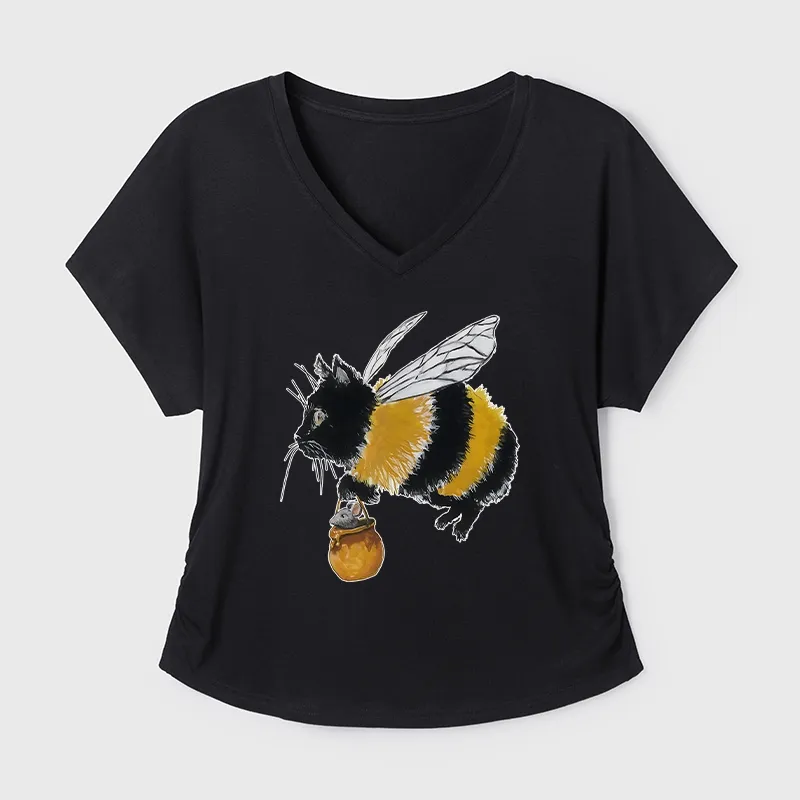 Tokyo-Tiger Catbee Funny Modal Dolman Sleeve T-Shirt