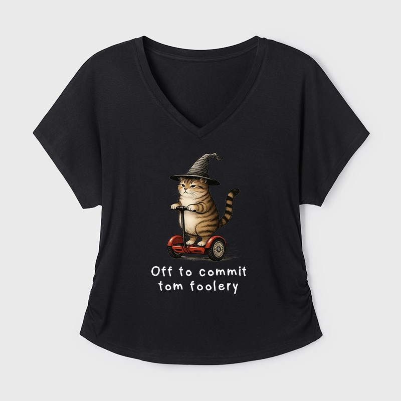 Tokyo-Tiger Orange Cat Riding Segway-style Modal Dolman Sleeve T-Shirt