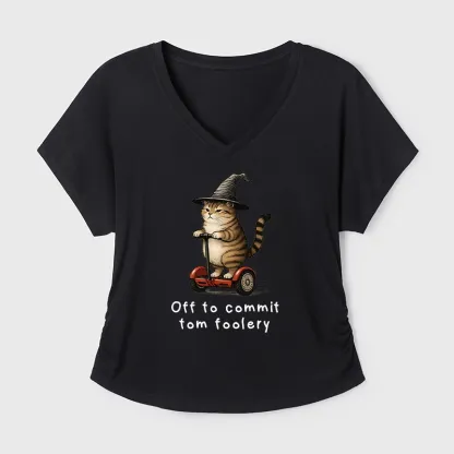 Tokyo-Tiger Orange Cat Riding Segway-style Modal Dolman Sleeve T-Shirt