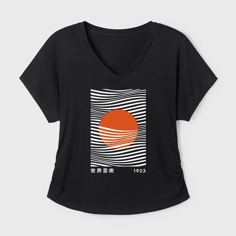 Tokyo-Tiger Minimalist Art Sun Modal Dolman Sleeve T-Shirt