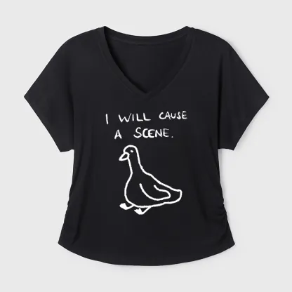 Tokyo-Tiger Stupid Goose Funny Japan Retro Modal Dolman Sleeve T-Shirt