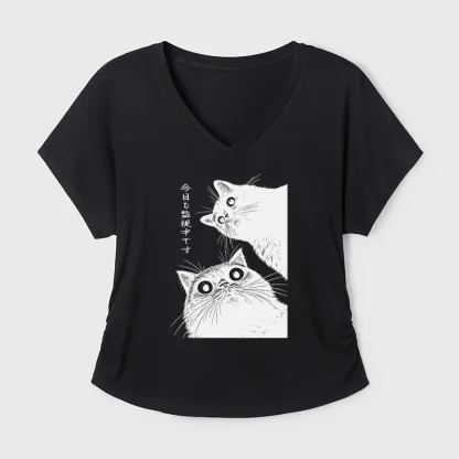 Tokyo-Tiger The Cat Is Watching Today Modal Dolman Sleeve T-Shirt