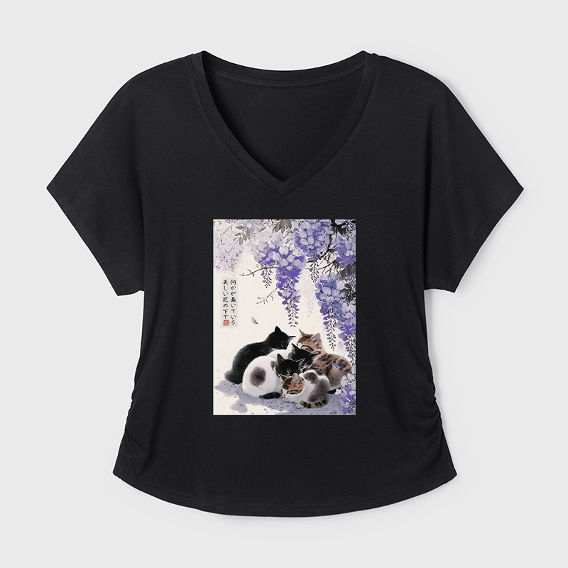Tokyo-Tiger Cats plotting under the wisteria Modal Dolman Sleeve T-Shirt
