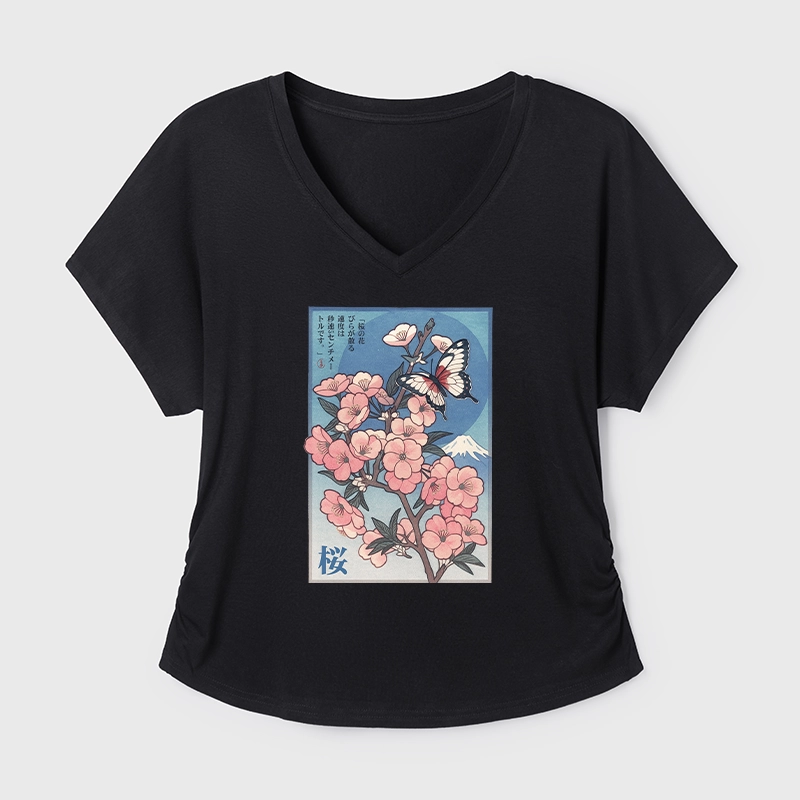 Tokyo-Tiger Ukiyoe Japanese Cherry blossoms Poster Modal Dolman Sleeve T-Shirt