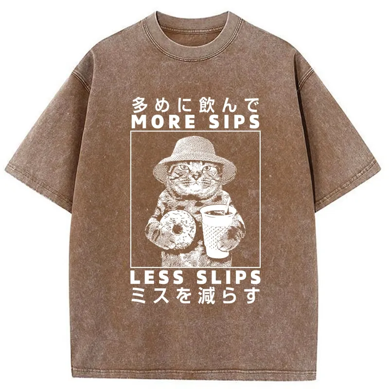 Tokyo-Tiger More Sips Less Slips Washed T-Shirt