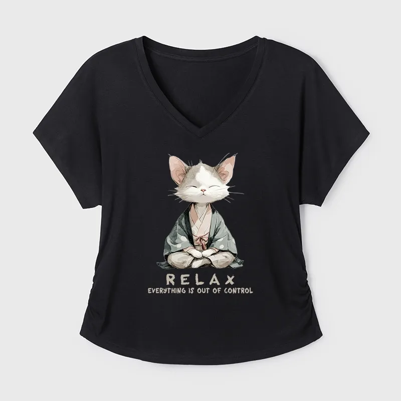 Tokyo-Tiger Zen Cat Relaxation，Everything's Out Of Control Modal Dolman Sleeve T-Shirt Sale