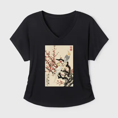 Tokyo-Tiger Whispers of Silent Blossoms Modal Dolman Sleeve T-Shirt