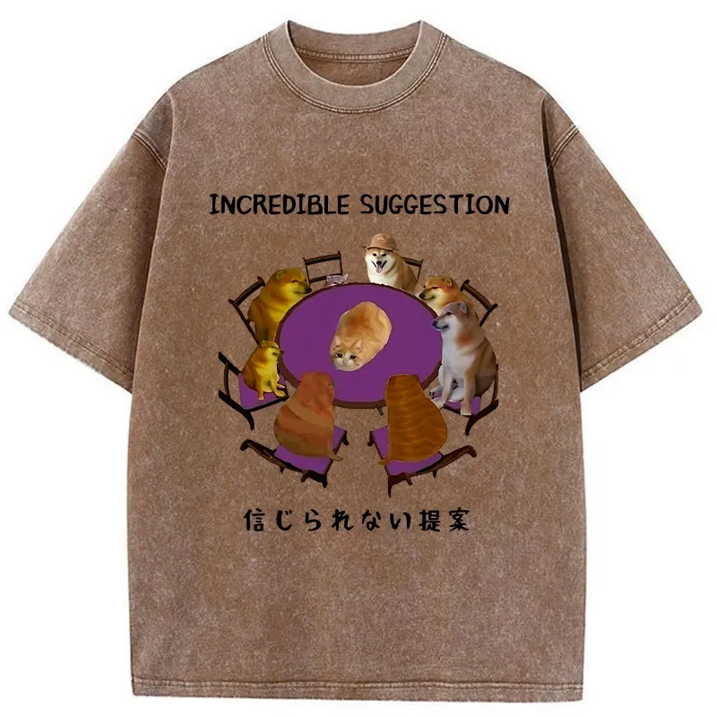 Tokyo-Tiger Funny Incredible Suggestion Washed T-Shirt