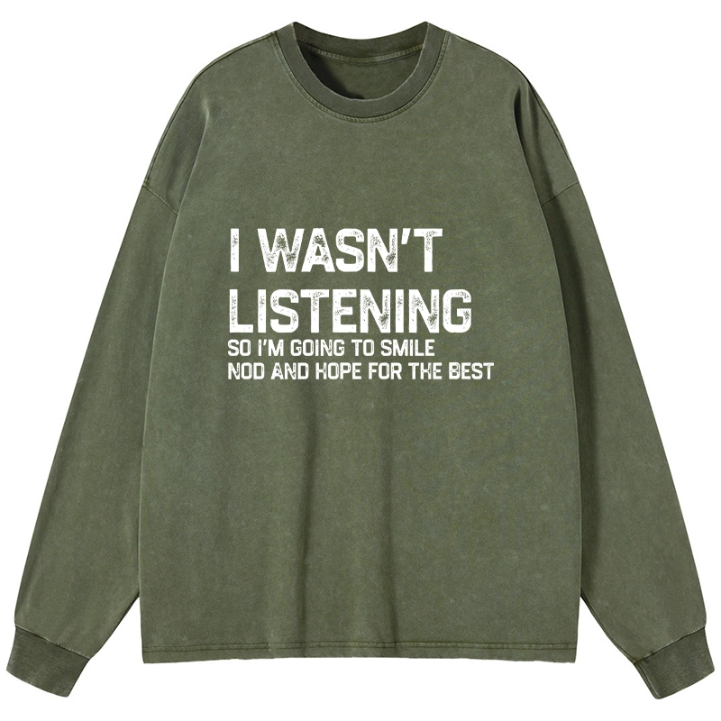 Tokyo-Tiger Indifferent To Everything Washed Long Sleeve T-Shirt