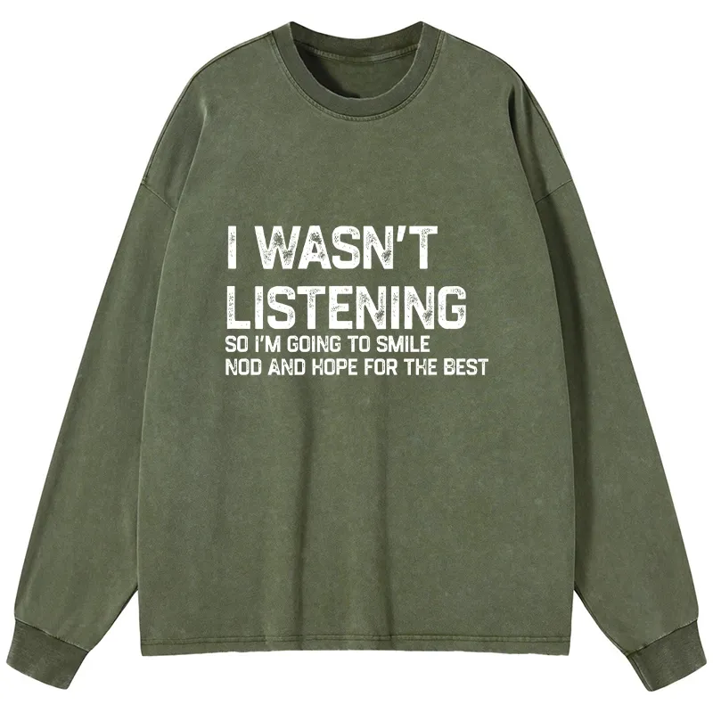 Tokyo-Tiger Indifferent To Everything Washed Long Sleeve T-Shirt