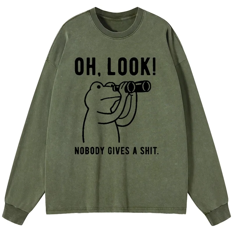 Tokyo-Tiger Frog of Indifference Washed Long Sleeve T-Shirt