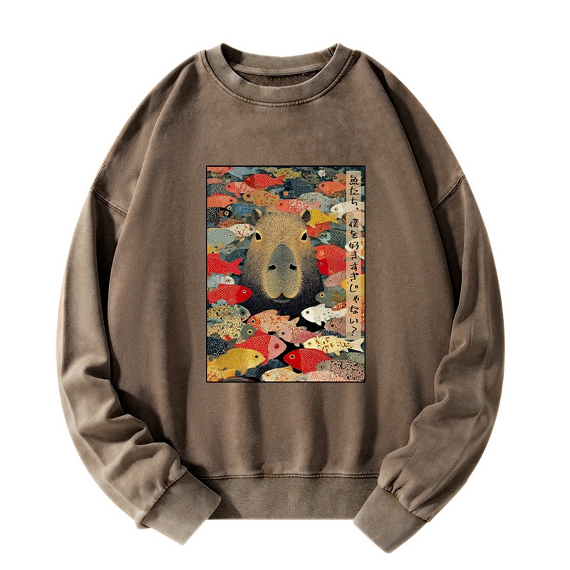 Tokyo-Tiger Am I Too Lovable? Washed Sweatshirt