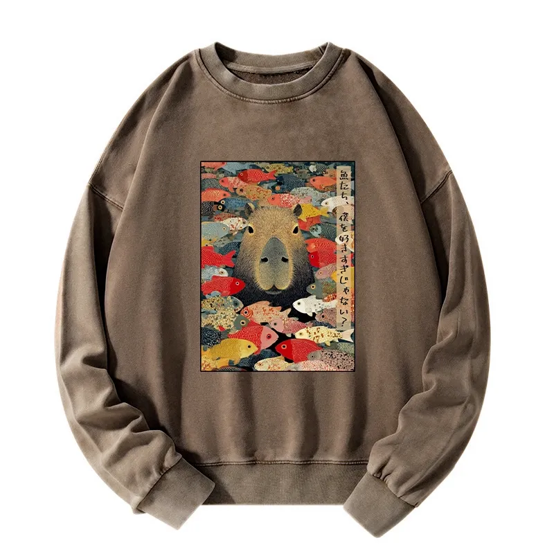 Tokyo-Tiger Am I Too Lovable? Washed Sweatshirt