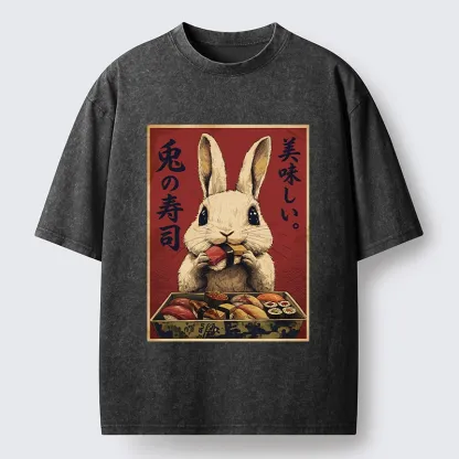 Tokyo-Tiger Rabbit’s Sushi Feast Washed T-Shirt