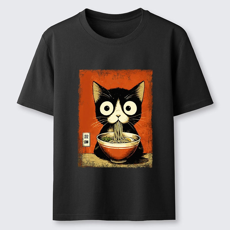 Tokyo-Tiger Ramen Loving Black Cat Classic T-Shirt