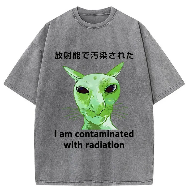 Tokyo-Tiger Radiation-exposed Cat Washed T-Shirt