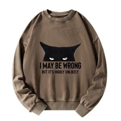 Tokyo-Tiger Cat Can Do No Wrong Washed Sweatshirt