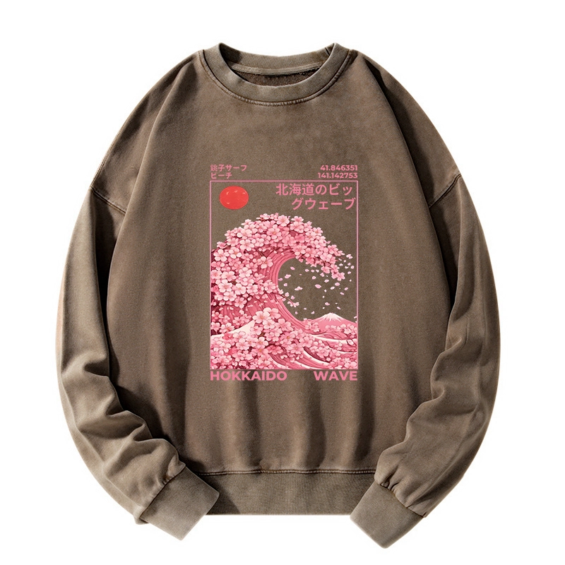 Tokyo-Tiger Sakura Wave Washed Sweatshirt