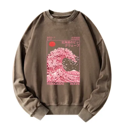 Tokyo-Tiger Sakura Wave Washed Sweatshirt