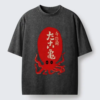 Tokyo-Tiger Retro Octopus Washed T-Shirt