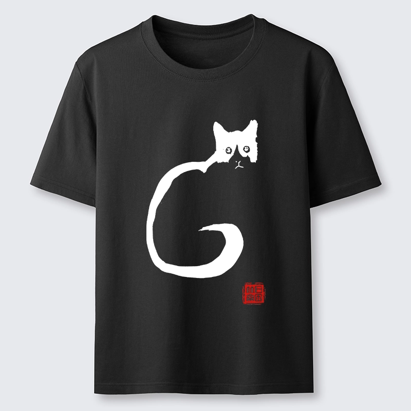 Tokyo-Tiger Calm Cat In Simple Lines Classic T-Shirt