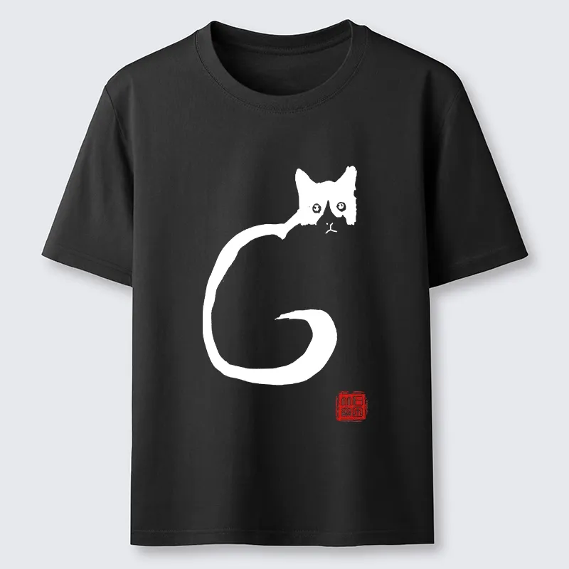Tokyo-Tiger Calm Cat In Simple Lines Classic T-Shirt