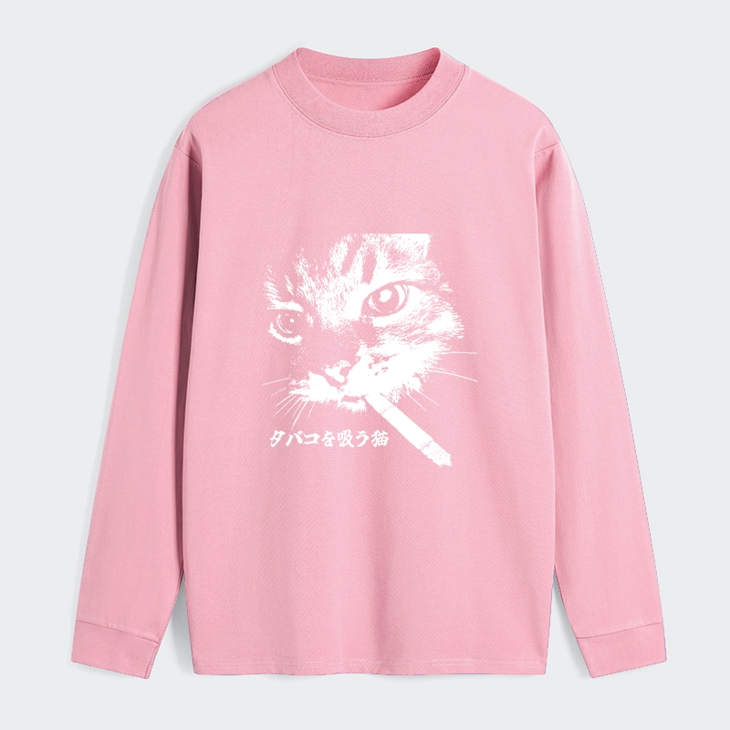 Tokyo-Tiger Retro Cat Smoking Classic Long Sleeve T-Shirt