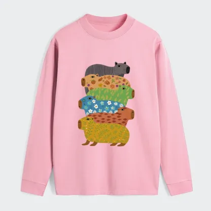Tokyo-Tiger Colorful Capybaras Classic Long Sleeve T-Shirt
