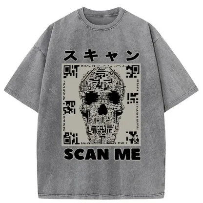 Tokyo-Tiger Please Scan Me Washed T-Shirt