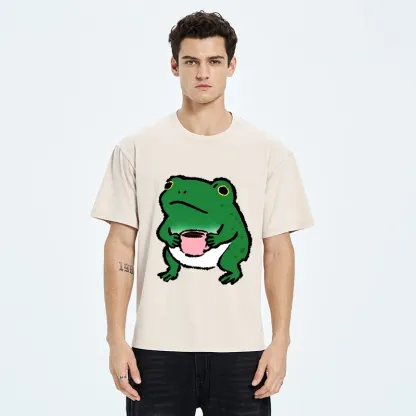 Tokyo-Tiger Green Frog With A Mug Washed T-Shirt