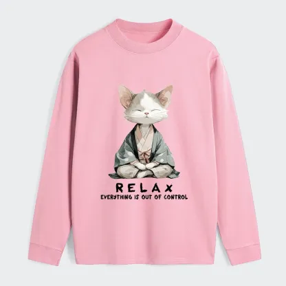 Tokyo-Tiger Zen Cat Relaxation，Everything's Out Of Control Classic Long Sleeve T-Shirt