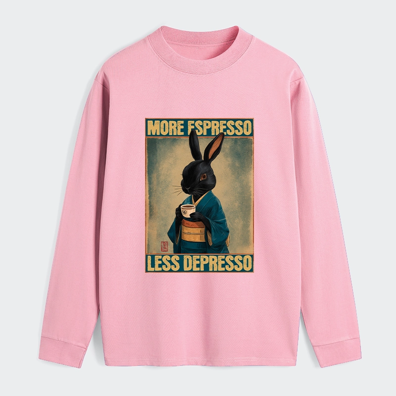 Tokyo-Tiger More Espresso Less Depresso Rabbit Classic Long Sleeve T-Shirt