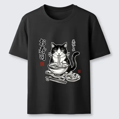 Tokyo-Tiger Cats Eat Japanese Food Classic T-Shirt