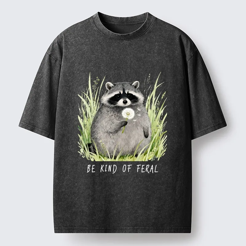 Tokyo-Tiger Gentle Feral Raccoon Moments Washed T-Shirt