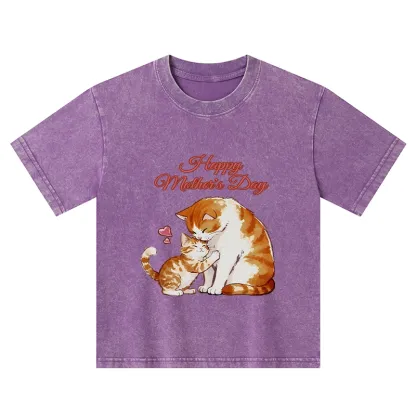 Tokyo-Tiger Love Of Cats Kids Washed T-Shirt