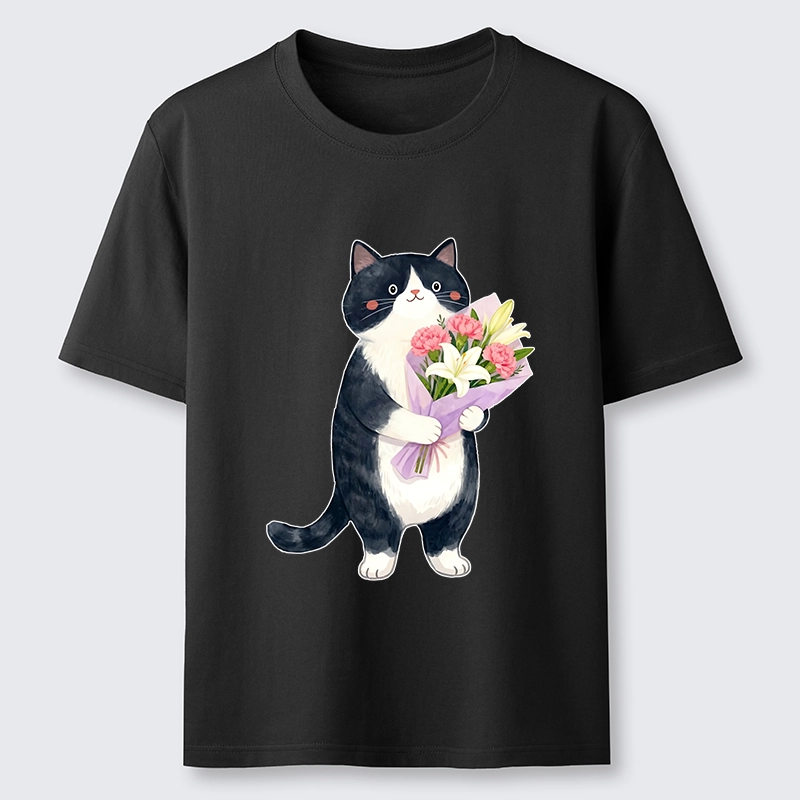 Tokyo-Tiger Sweet Cat Delivers Flowers Classic T-Shirt