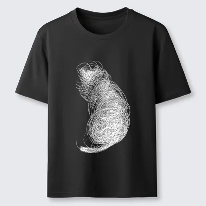 Tokyo-Tiger Chaotic Line Art Of A Curled Cat Classic T-Shirt