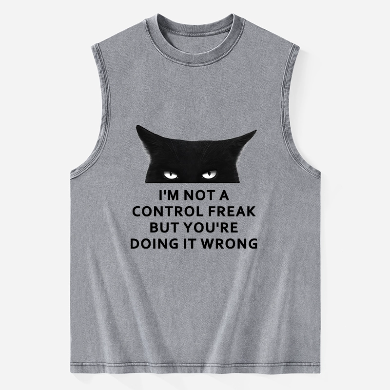 Tokyo-Tiger Control Freak Funny Washed Tank