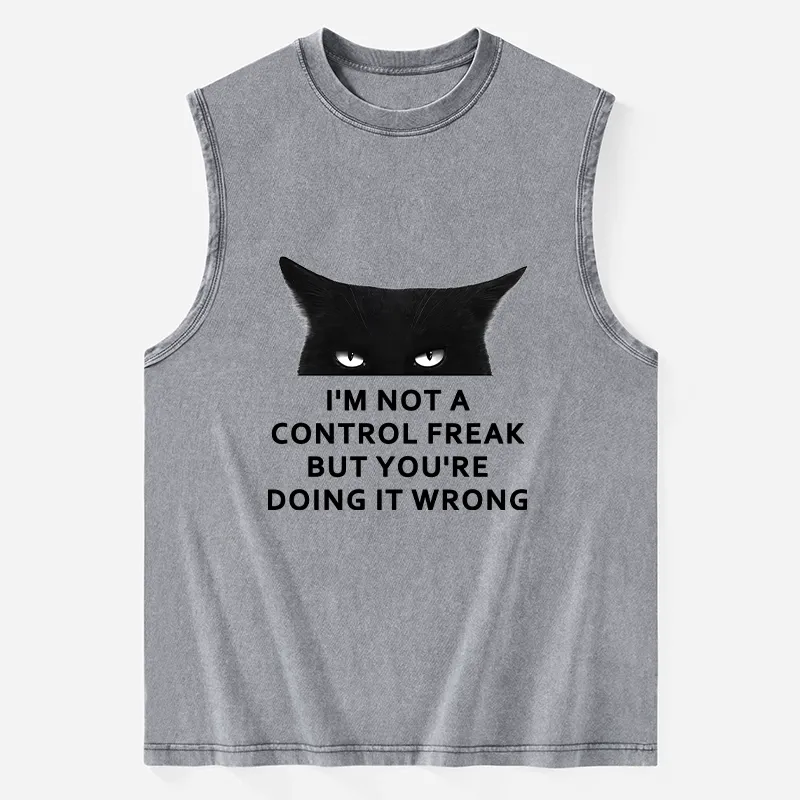 Tokyo-Tiger Control Freak Funny Washed Tank