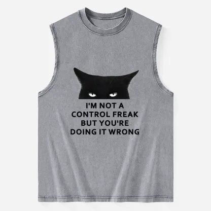 Tokyo-Tiger Control Freak Funny Washed Tank