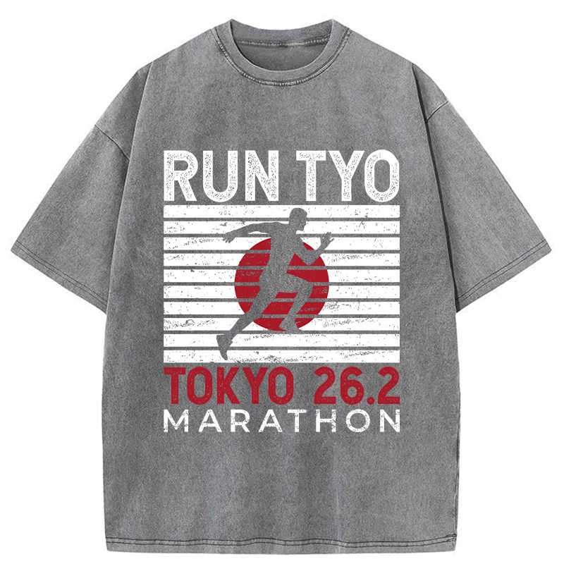 Tokyo-Tiger Tokyo Marathon Washed T-Shirt
